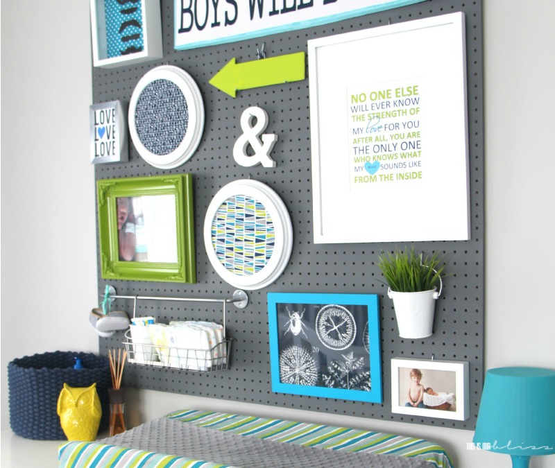 Baby Boy Nursery Pegboard Gallery Wall featured - This is our Bliss