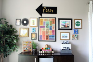 DIY Playroom Gallery Wall | bold and gold fun wall | DIY Kid's Decor | This is our Bliss