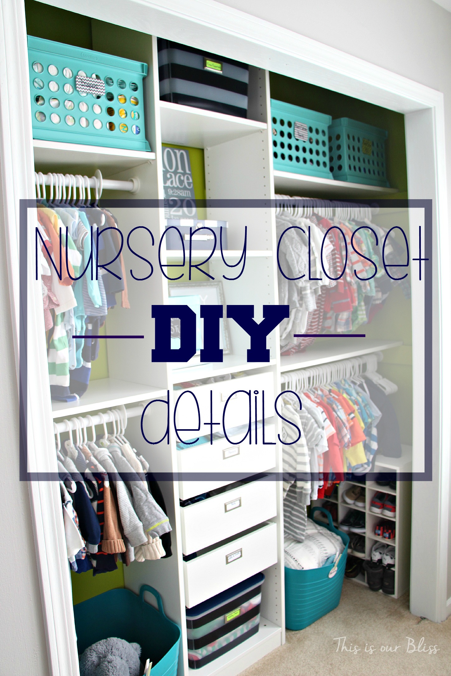 Baby Boy Nursery Closet DIY Details | How to DIY a Custom Nursery Closet | This is our Bliss | www.thisisourbliss.com