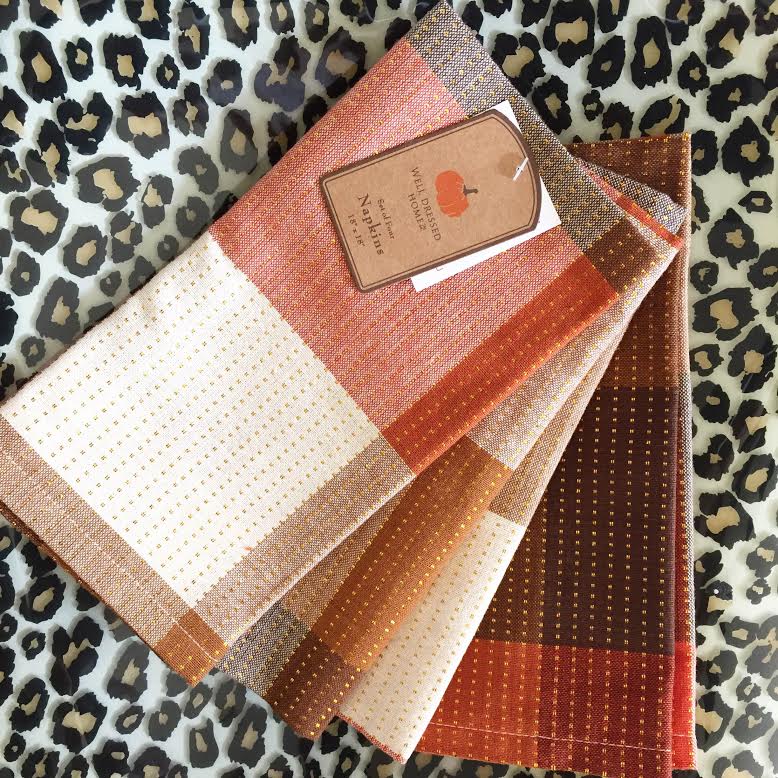 fall plaid cloth napkins - HomeGoods