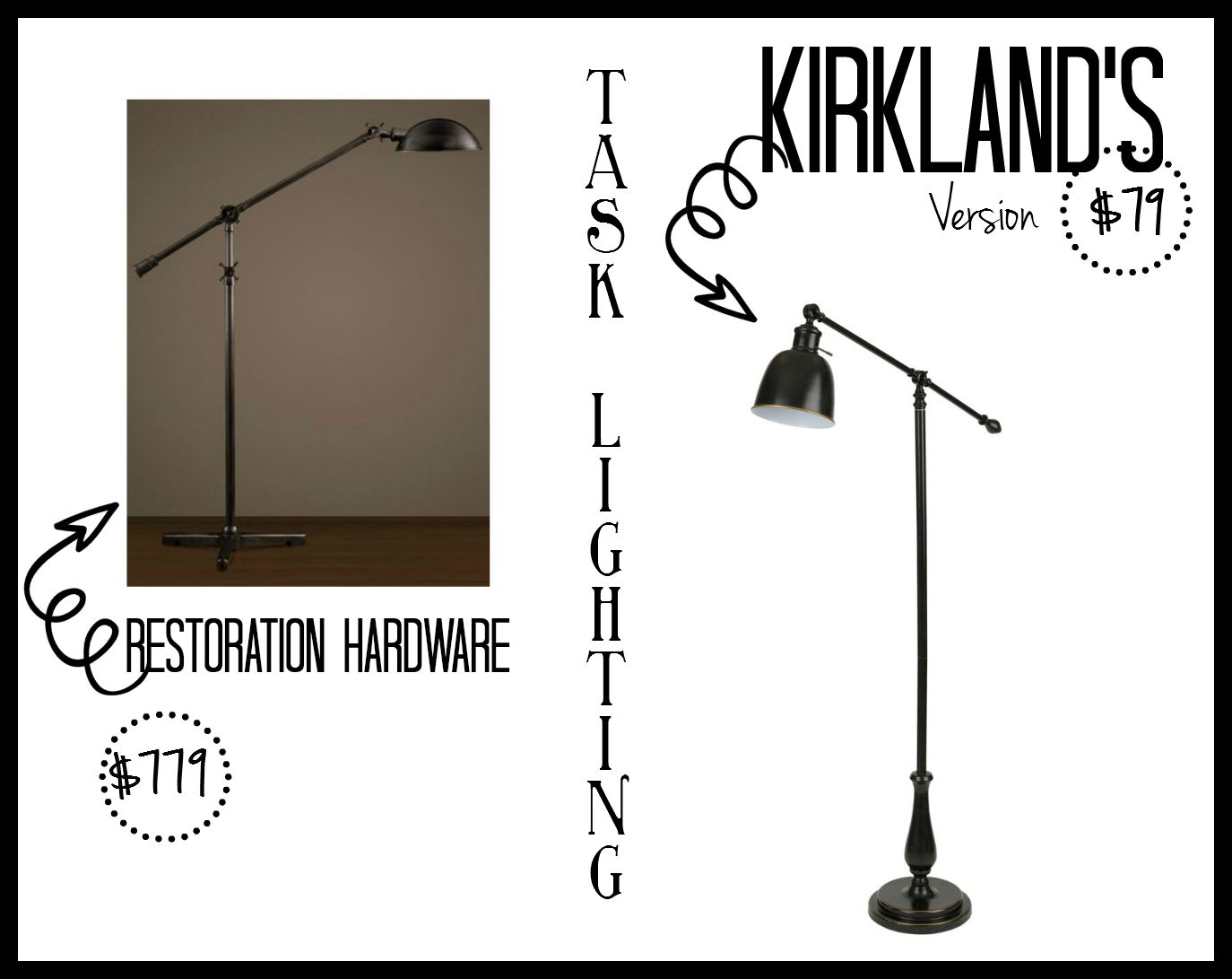 Task lighting - Kirklands post - Look for Less - This is our Bliss
