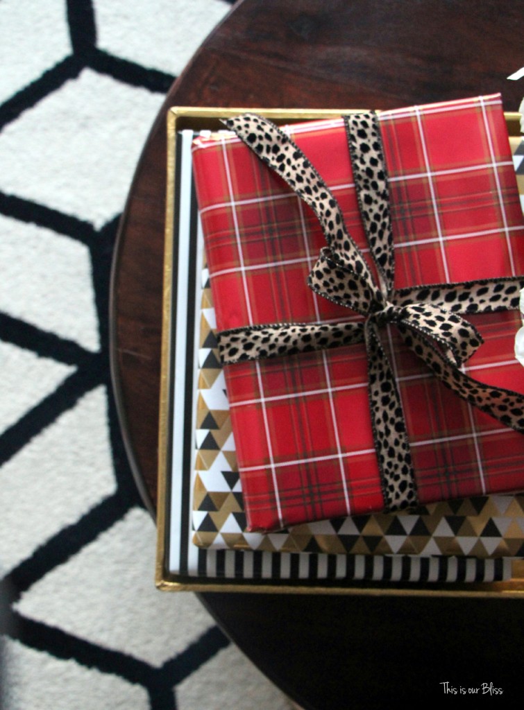 Easy Holiday Decor Wrapped Coffee Table Books This is