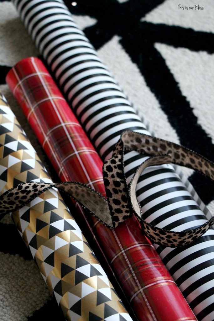 easy christmas decor - wrapped coffee table books supplies - This is our Bliss