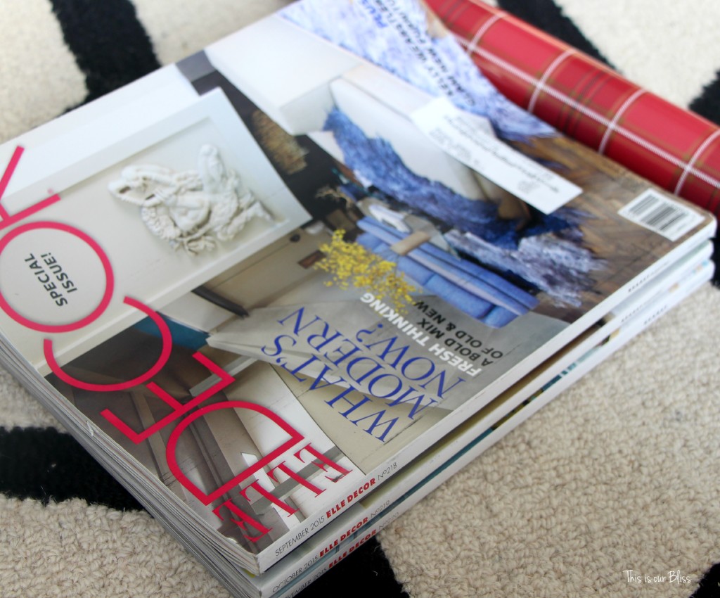 wrapped magazines - coffee table christmas gifts - this is our Bliss