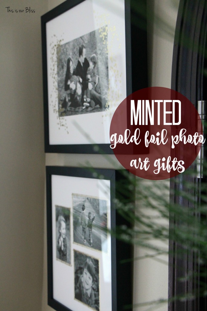 MInted gold foil photo art gifts - christmas wreath - holiday home tour - christmas entryway - minted photo gifts - gold foil - This is our Bliss
