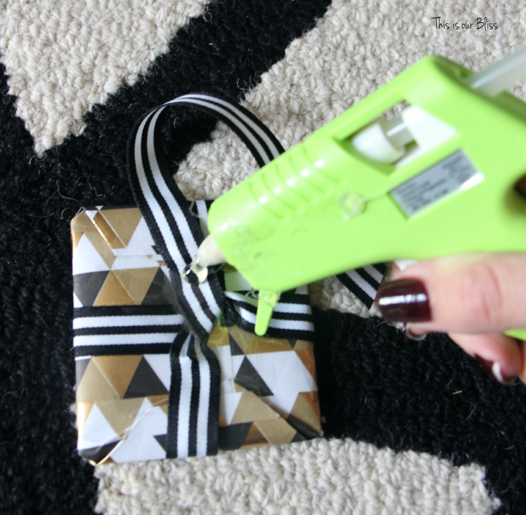 diy wrapped present ornament glue gun - This is our Bliss