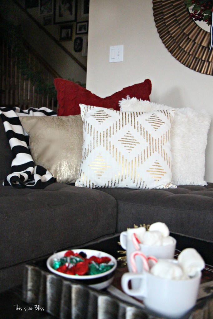 family room holiday pillows - hot cocoa - family room - This is our Bliss