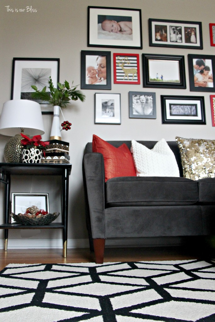 formal living room 12 days of christmas holiday home tour - This is our Bliss - gallery wall