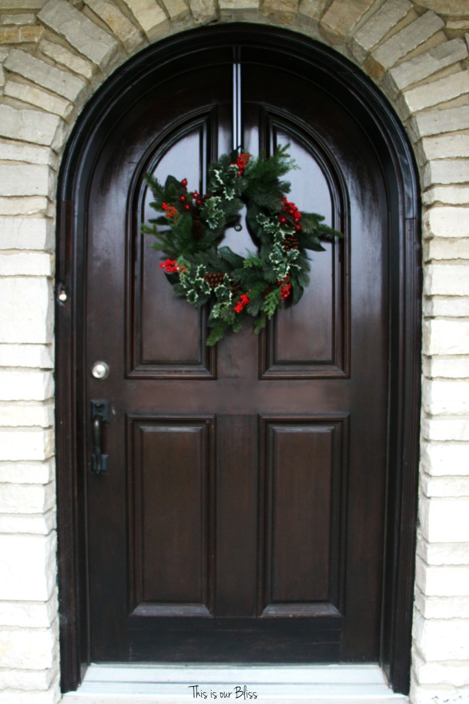 holiday home tour - This is our Bliss front door - front door christmas wreath - This is our Bliss