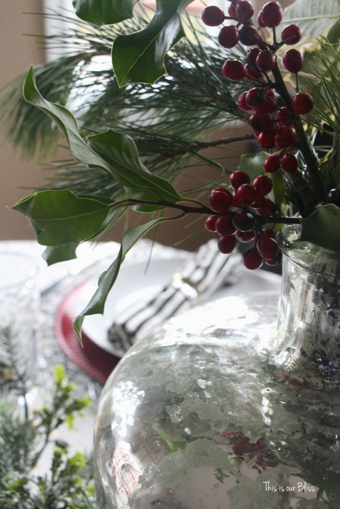 holiday tablesetting - christmas table - trimmings - centerpiece - This is our Bliss