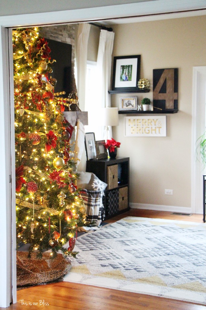 merry bright and blissful holiday home - family room christmas tree - thisisourbliss.com