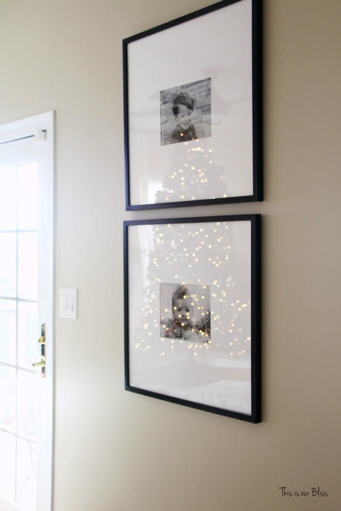 merry bright and blissful holiday home - family room pottery barn frames - thisisourbliss.com