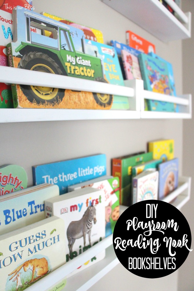 DIY playroom reading nook bookshelves - diy bookshelves from ikea spice rack - This is our Bliss