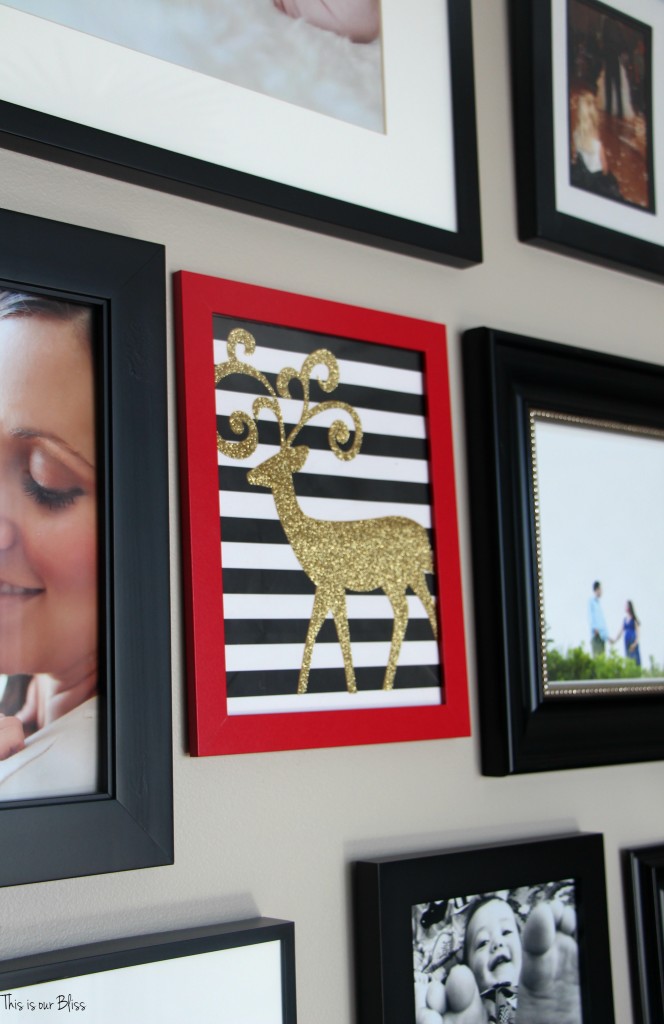 holiday gallery wall - red, white, black and gold gallery wall - $6 gallery wall This is our Bliss www.thisisourbliss.com