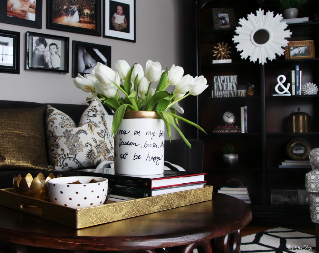 How to DIY a Kate Spade vase how to create a Kate spade inspired vase---daisy place vase Knock it off DIY blogger challenge This is our Bliss www.thisisourbliss.com