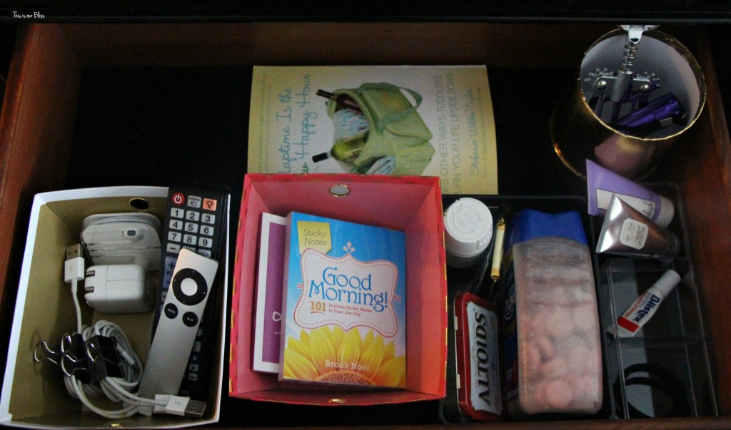 How to organize your bedside table drawer 1 nightstand clean-out & organization drawer organization This is our Bliss www.thisisourbliss.com