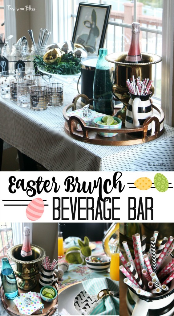 DIY Easter Brunch beverage bar | Spring table | Easter tablescape || This is our Bliss 