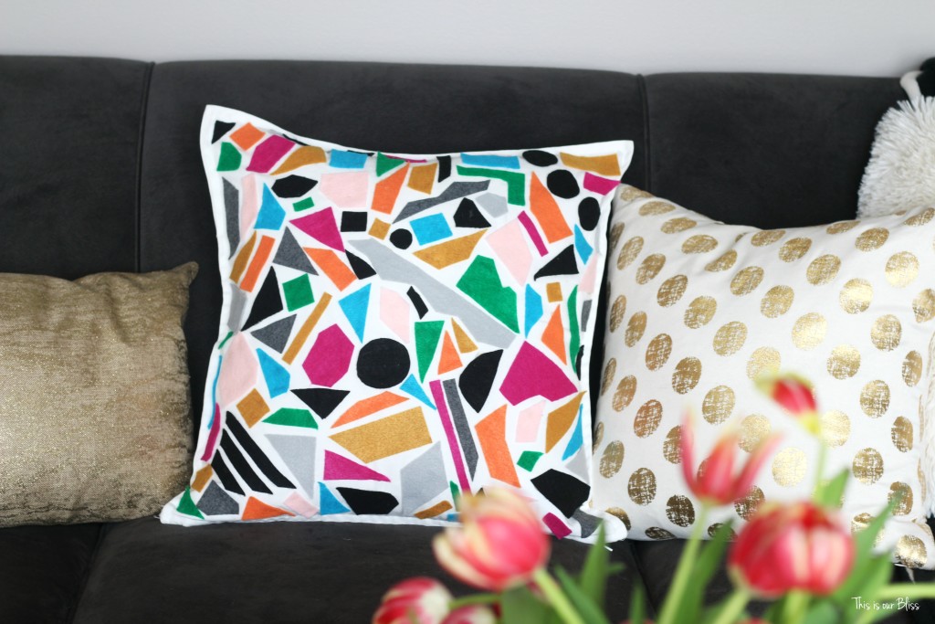 Knock it off DIY world market inspired pillow how to make a no sew felt pillow colorful DIY pillow This is our Bliss