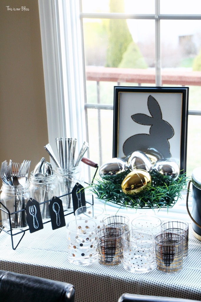 Spring tablescape | Easter Table | drink table & bar tray || This is our Bliss