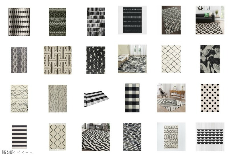 Where to buy black and white rugs for your home - 40+ Black and White Rugs for any room in your home - where to buy bold black and white rugs - This is our Bliss