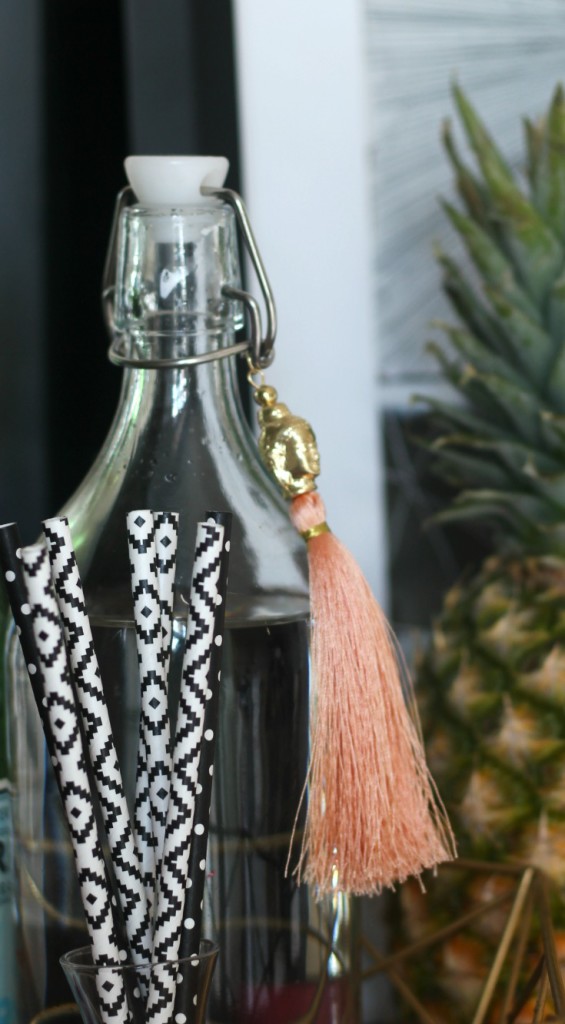 Eddie Ross Inspired by DIY summer bar styling peach tassel and pineapple accessories This is our Bliss www.thisisourbliss