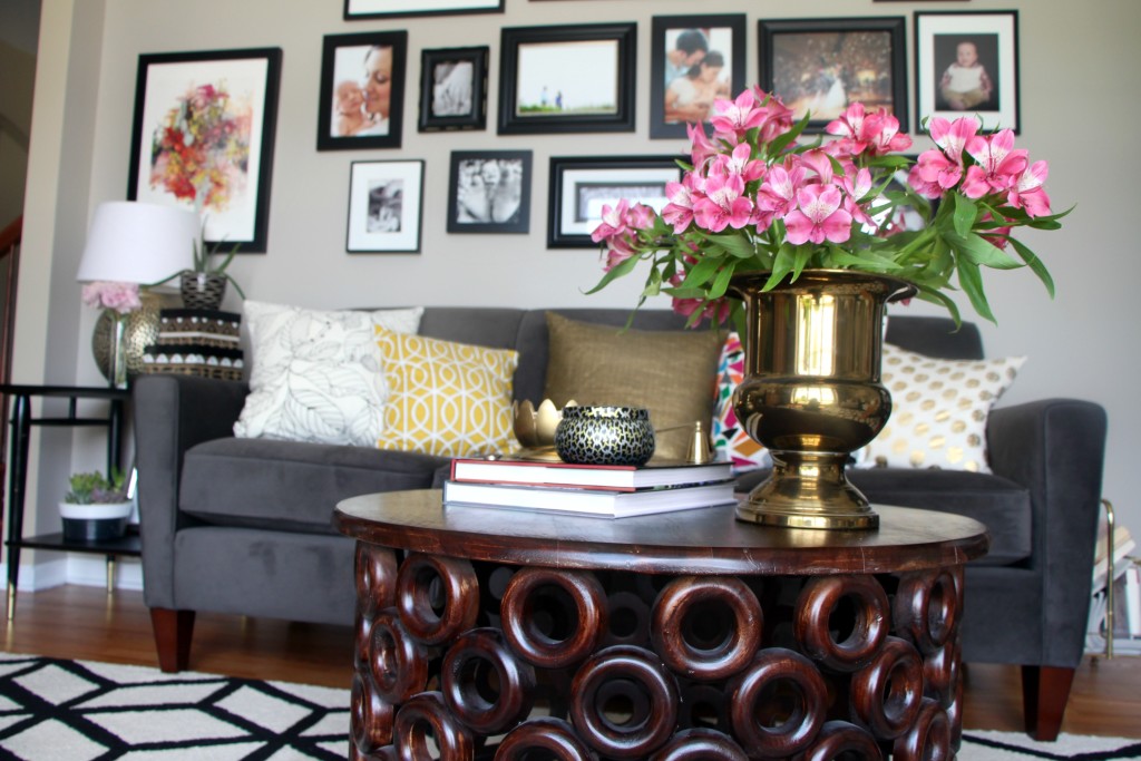 Summer Home Tour | summer styled formal living room | fresh flowers and pops of color | Eclectic summer home Tour | This is our Bliss | www.thisisourbliss.com