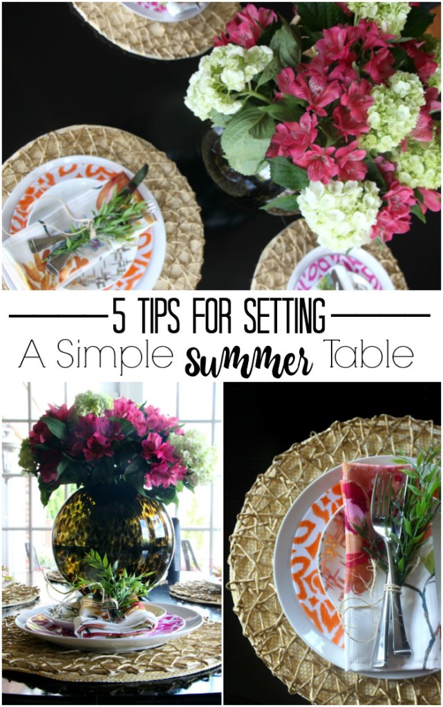 5 Tips for setting a Simple Summer Table | lots of pretty, little fuss summer tablescape | This is our Bliss | www.thisisourbliss.com