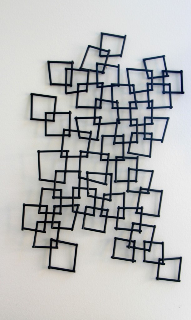 Inspired by DIY | knock off PB wall sculpture | DIY geometric wall decor | This is our Bliss | www.thisisourbliss.com