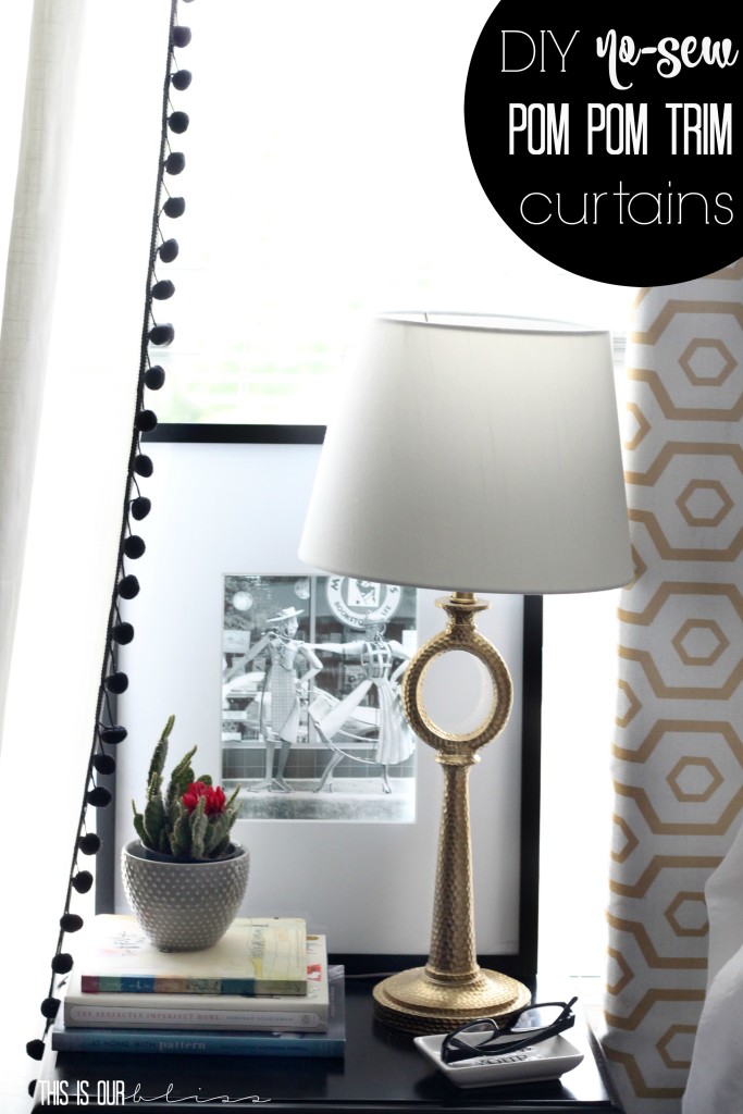 DIY no sew pom pom trim curtains | Create & Share DIY Challenge | This is our Bliss | www.thisisourbliss.com