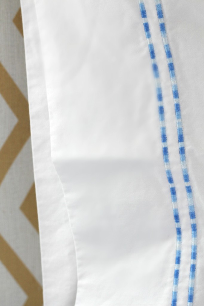 Perfect Linens second skin sheets embroidery details | This is our Bliss