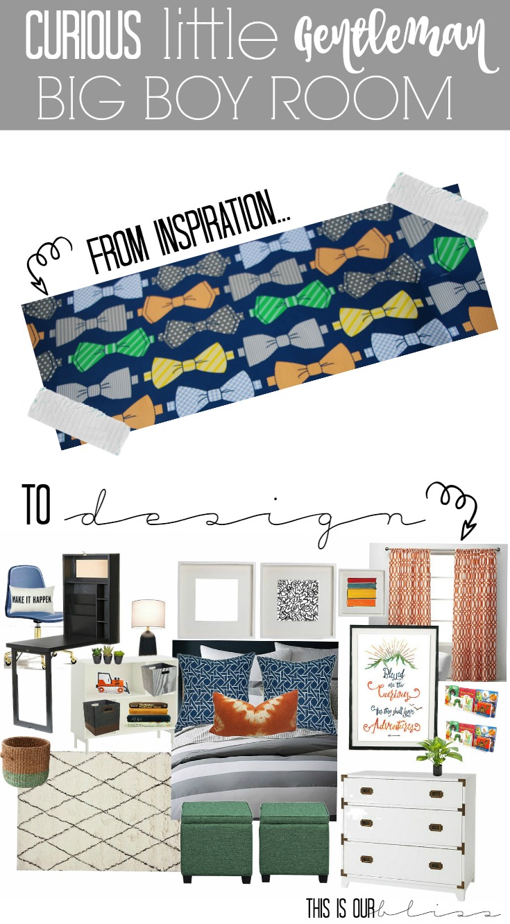 Curious Little Gentleman Big Boy Room Inspiration & design ideas!! | This is our Bliss | www.thisisourbliss.com