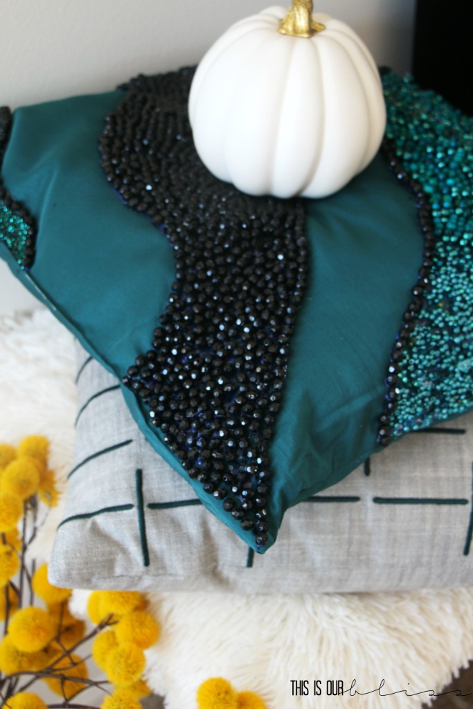 West Elm Inspired beaded pillow | DIY beaded pillow | This is our Bliss | www.thisisourbliss.com