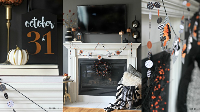Simple Halloween Mantel | last-minute Halloween decorating | This is our Bliss | www.thisisourbliss.com