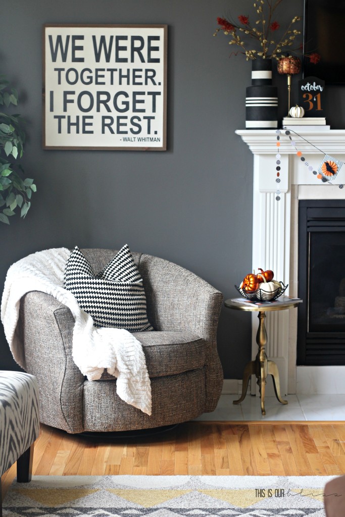 Super simple last-minute Halloween decorating | Simple Halloween Mantel! | This is our Bliss | www.thisisourbliss.com