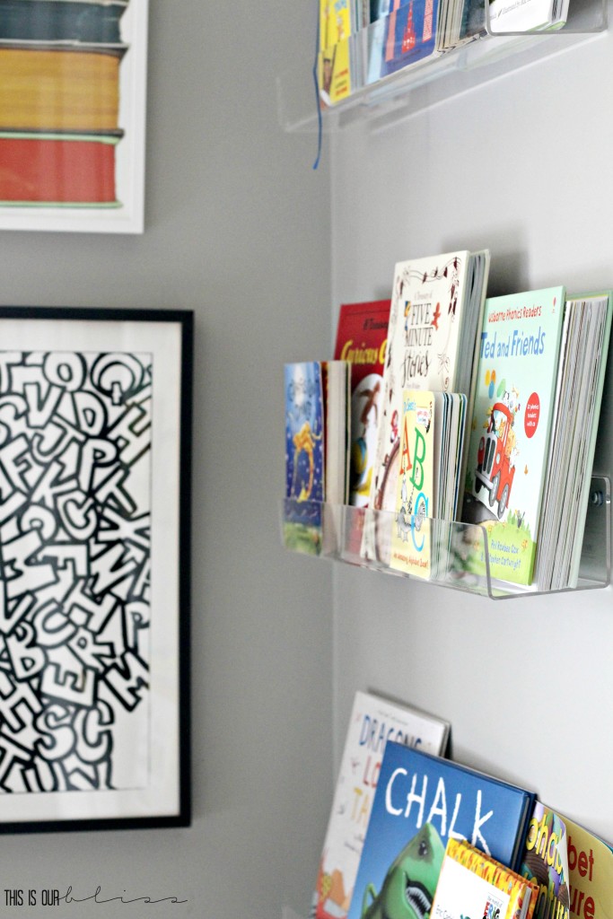 bright-bold-graphic-big-boy-room-book-corner-with-acrylic-shelves-this-is-our-bliss