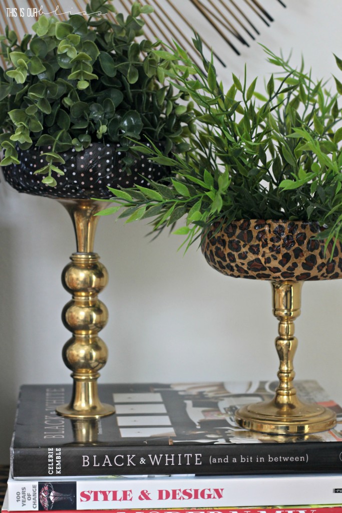 Patterned & Brass Faux Planter stands | Swap It Like Its Hot | This is our Bliss