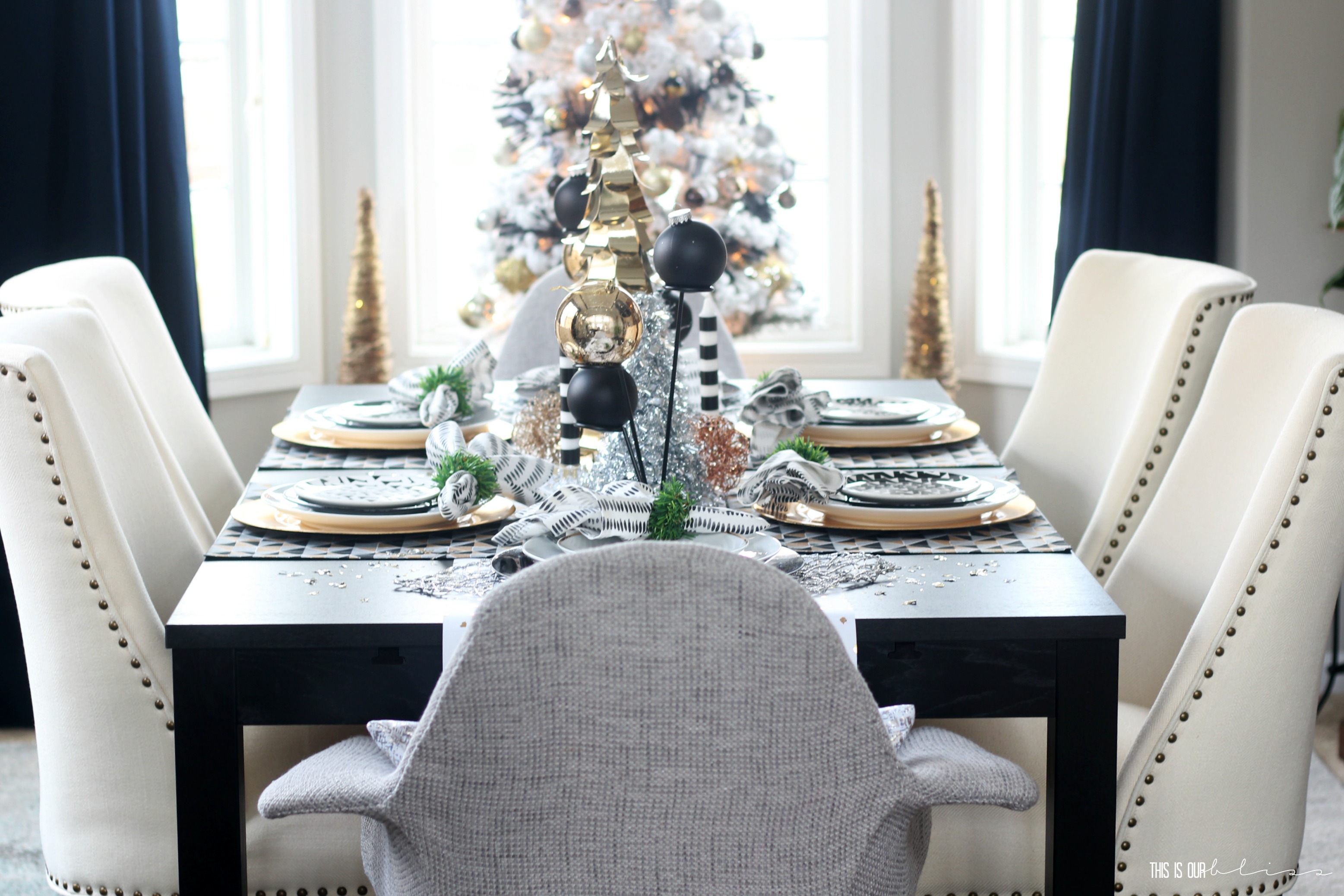A Merry & Metallic Christmas Home | The Dining Room | Winter ...