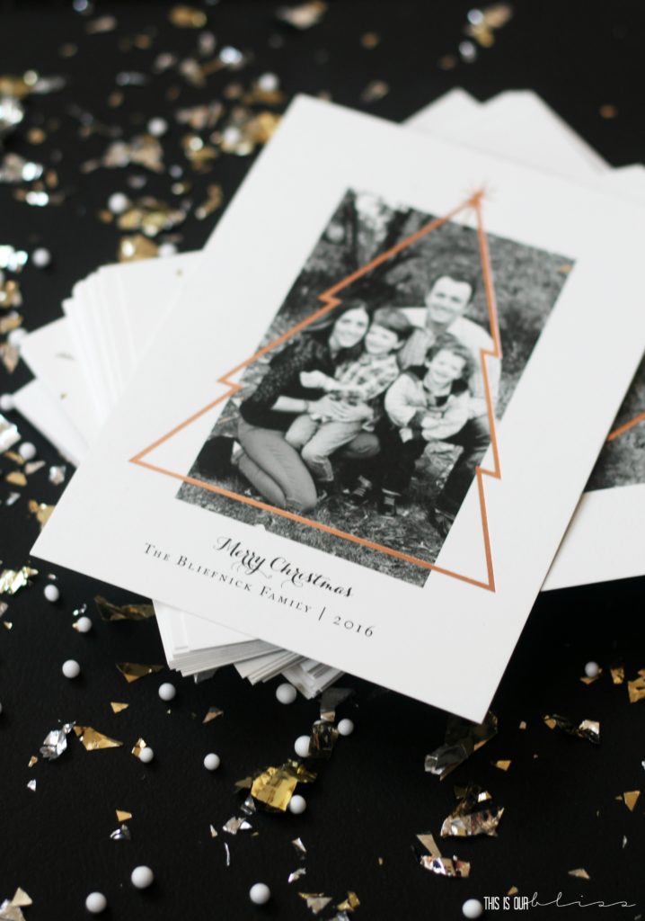 This is our Bliss Family Christmas Card with Minted 2016 | Rose Gold Foil Holiday Card | www.thisisourbliss.com