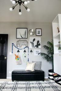 Stylish and Bold Modern Playroom | Eclectic Modern Safari space for kids | Neutral decor with pops of color | This is our Bliss