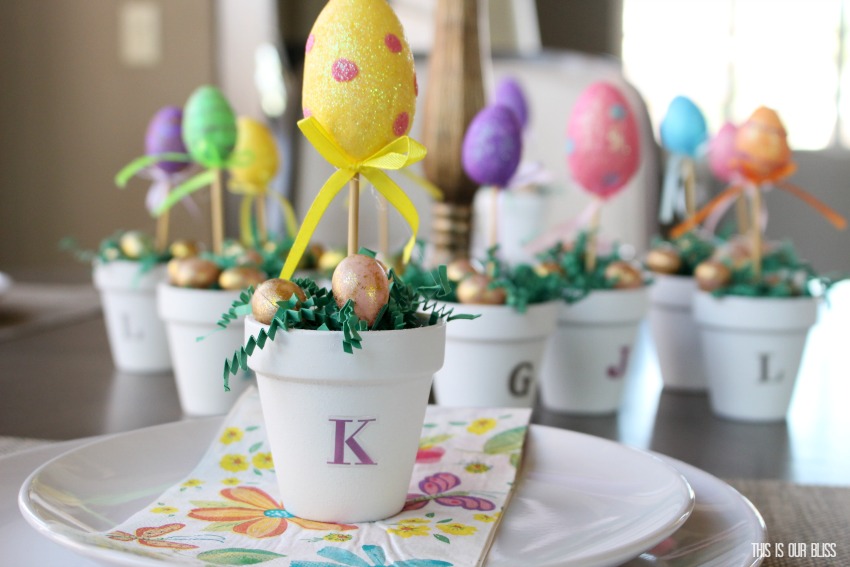 DIY Easter Egg Topiary Placecard | This is our Bliss