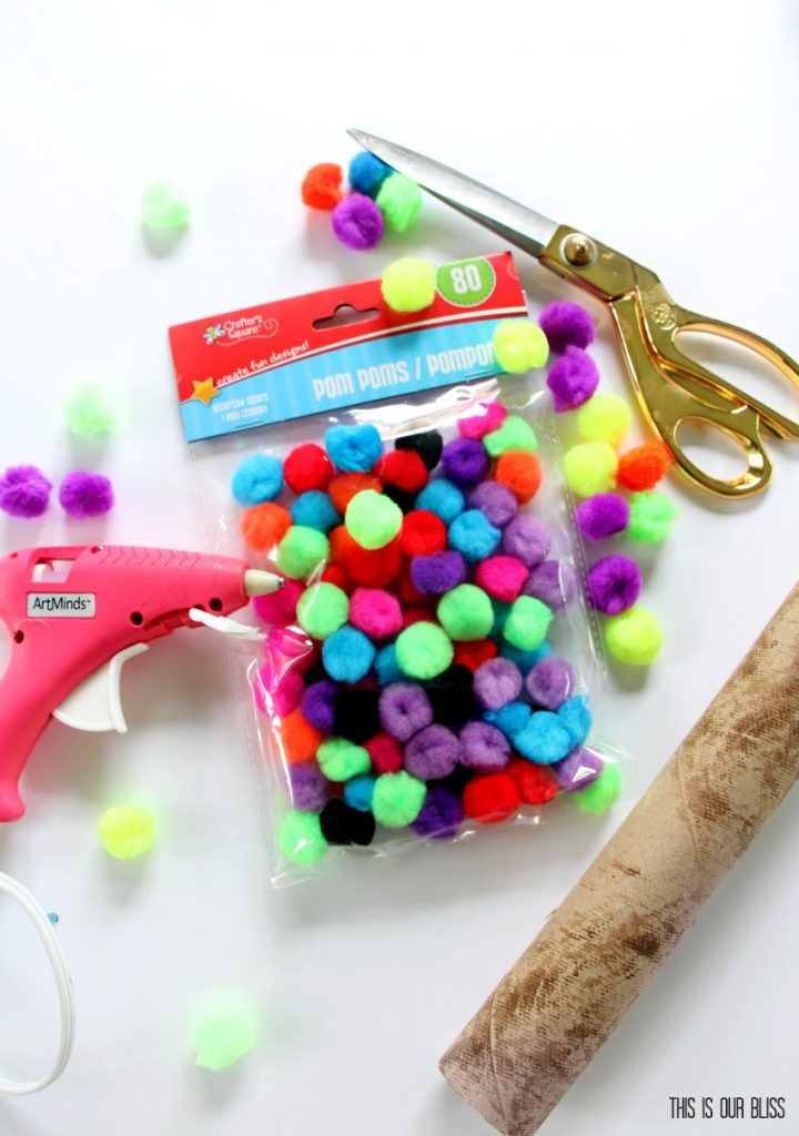 DIY Colorful Pom-Pom Napkin Rings | This is our Bliss