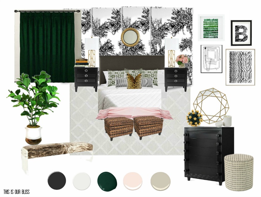 The beginning stages of a Chic Modern Eclectic Master Bedroom Retreat | This is our Bliss | www.thisisourbliss.com