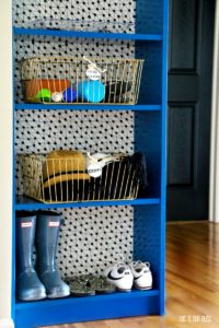 IKEA Hack! DIY Billy Bookcase Makeover with Paint & Removable wallpaper! | This is our Bliss