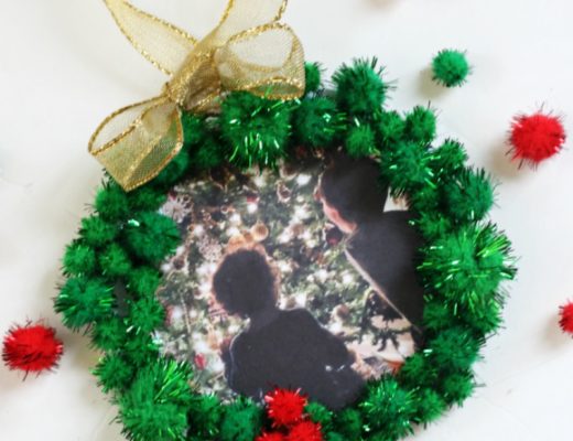 DIY Pom Pom Wreath Photo Ornament - Simple, special and affordable DIY Christmas Ornament!