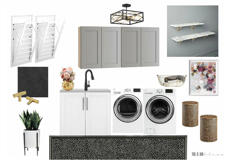 Small Laundry Room Plans - Mood board and vision for the new laundry room space!