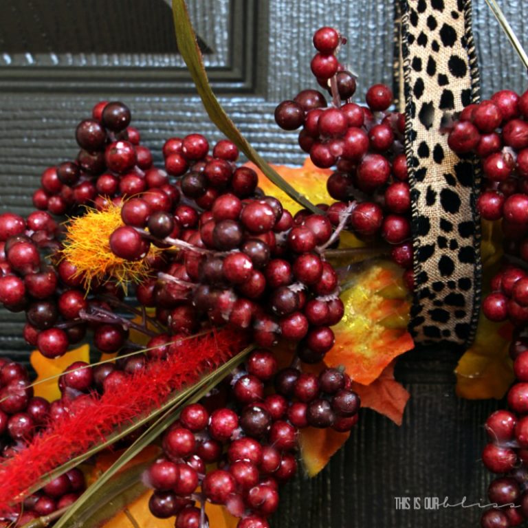 DIY Autumn Leaf and Berry Wreath | This is our Bliss