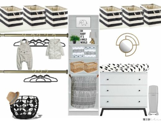 Sophisticated Neutral Nursery Closet mood board plan - Spring 2018 One Room Challenge - This is our Bliss