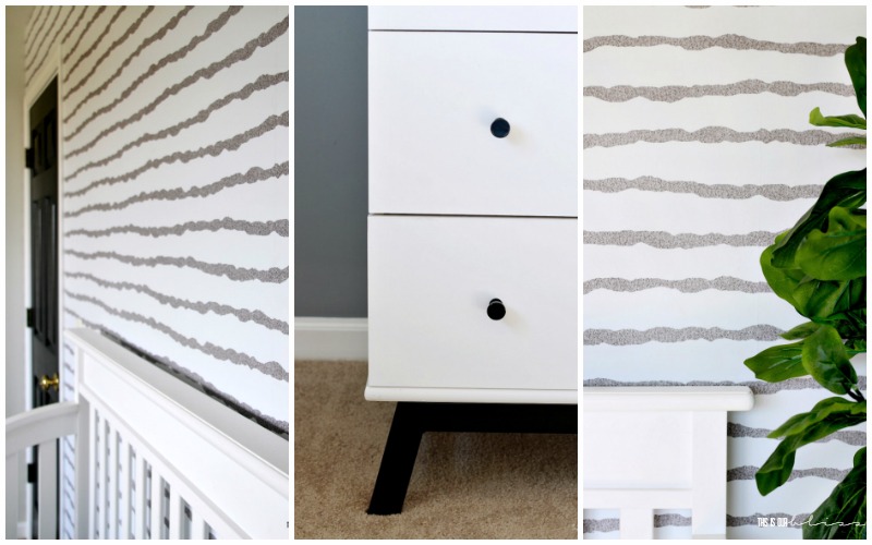 Sophisticated Neutral Nursery - Paint, wallpaper and changing table update - One Room Challenge Week 3 - This is our Bliss