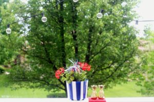 DIY Dollar Store Blue and White Striped Planter Pot | My Dollar Store DIY Series || This is our Bliss