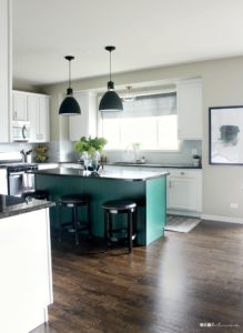 Kitchen Reveal part 2 - Black and Gold Geometric Chandelier - New kitchen lighting 1 - This is our Bliss